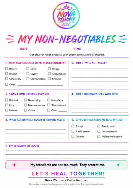 Preview of My Non-Negotiables